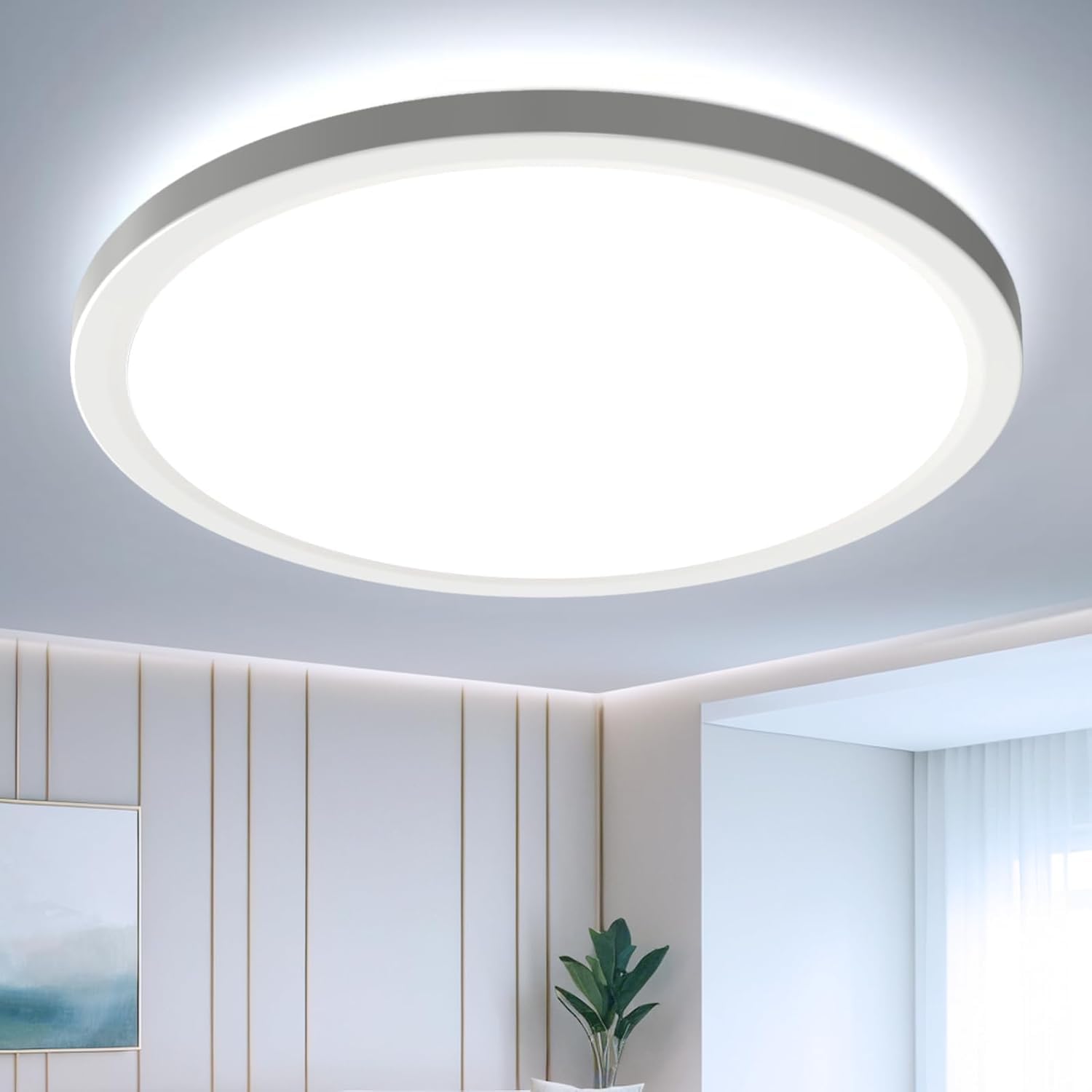 EASY EAGLE LED Ceiling Light Ø 30cm, 6500K Cold White 36w 3240lm, Modern LED Ceiling Lamp for Living Room,Bedroom, Kitchen, Bathroom, Hallway, Office, Round