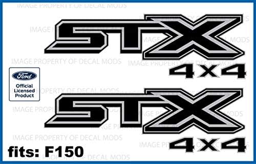 Miniatura 1 de Decal Mods STX 4X4 Calcomanías opacas para Ford F150 (2015-2020) - FBLK (juego de 2) con licencia oficial | FH2A2
