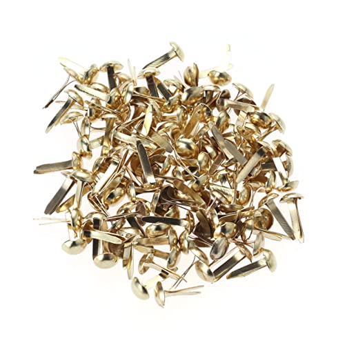 TEHAUX 100 Pcs Mini Round Brads Pastel Brads for Crafts Decoration Pins for Paper Crafts Metal Scrapbooking Brads 5.5x11mm Easy Installati