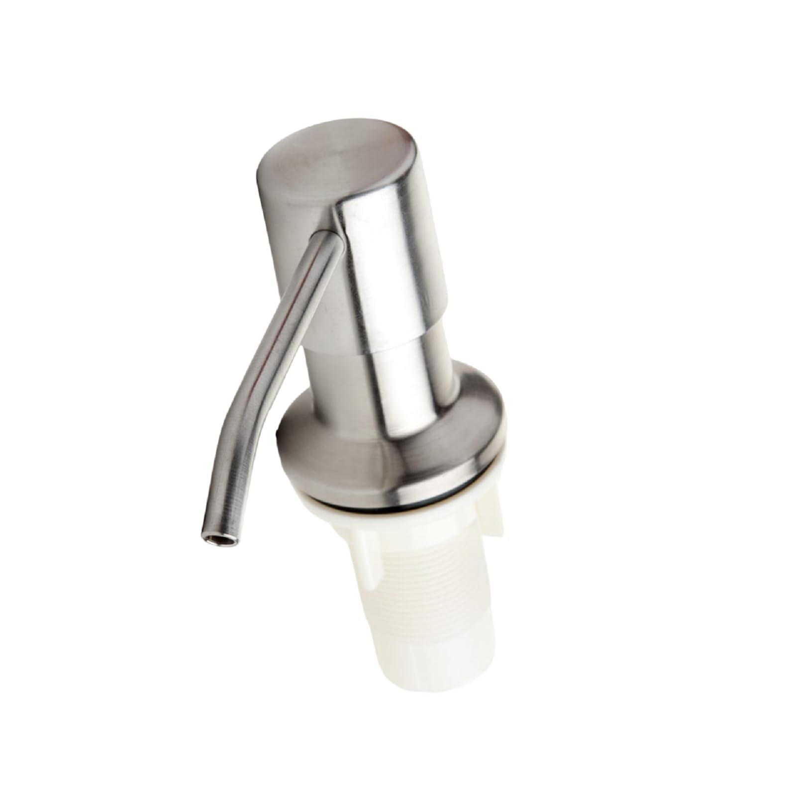 Dispensador de jabón para fregadero, redondo, 300 ml, color plateado