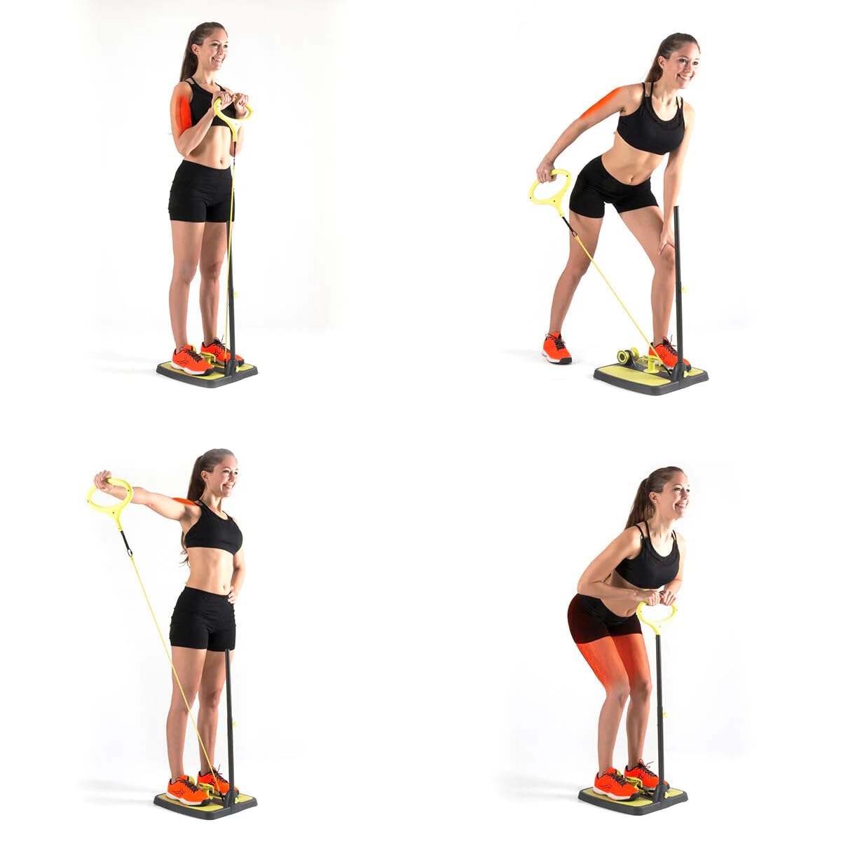 InnovaGoods Piattaforma Fitness Multifunzione - Glutei e Gambe, con Manuale Esercizi, Rafforza Tono Muscolare, Design Compatto, Nero/Giallo, Metallo PVC Gomma