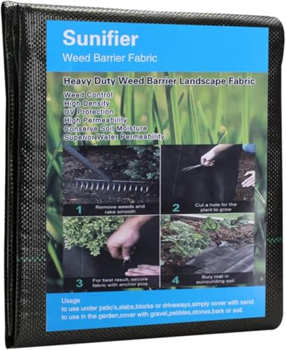 Image of Weed Barrier Landscape Fabric Heavy Duty,Garden Fabric Weed Barrier,Black Mulch for Landscaping, Weed Blocker Fabric Garden Bed Cover Garden Supplies (4ft x 60ft)