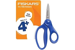 Fiskars 5" Pointed-Tip Scissors Designed for Kids Ages 4-7 - Ideal for...