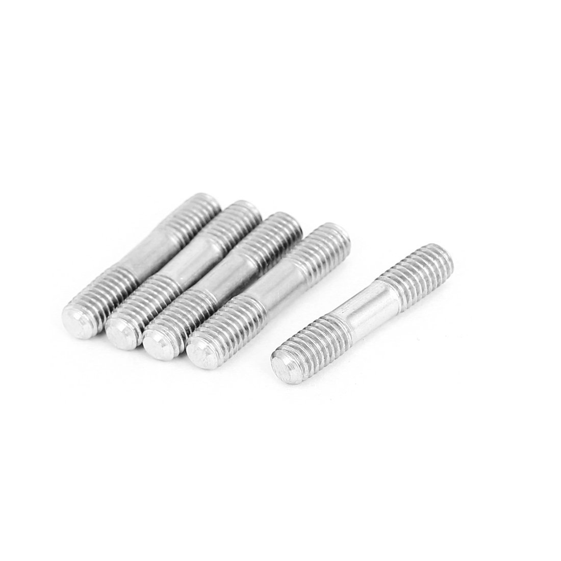 Uxcell Silver Sourcingmap M5x25mm 304 Stainless Steel Double End Threaded Stud Screw Bolt 5Pcs