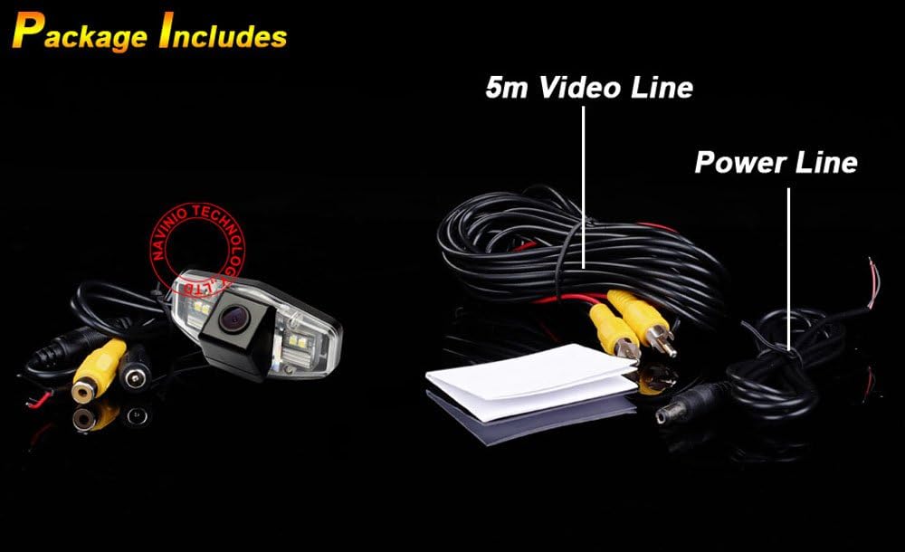 HD Auto Vehicle Car 170° Wide Angle License Plate Light Rear View Reversing Backup Camera with Driving Trajectory Parking Aids System Compatible with Honda Accord/Acura TSX/Pilot/Civic EK FD/Odyssey