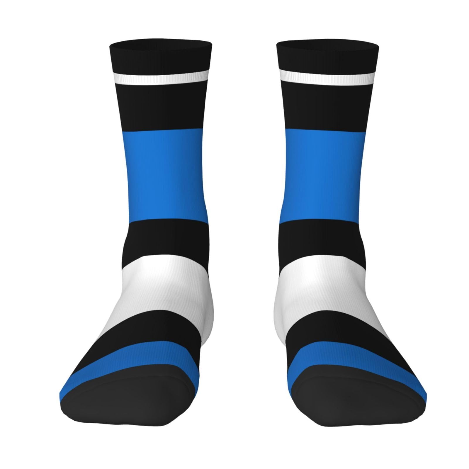 asbwuo Flag Of Estonia Print Socks For Men Women Calf Socks Adult Socks Crew Socks,Novelty Socks Warm And Breathable