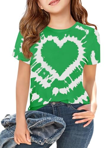Image of Girls Short Sleeve T Shirts Kids Summer Tops Crewneck Tees 5-14 Years