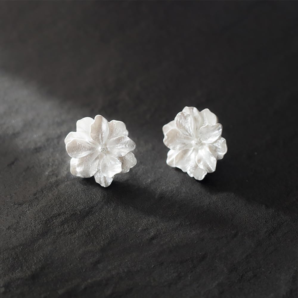 925 Sterling Silver Flower Stud Earrings for Women Teens Charming Flower Earrings Studs Hypoallergenic - Image 4