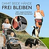 PAWZONE® Futterbeutel Hunde - Leckerlibeutel für Hunde - Bauchtasche für Hunde Zubehör - Leckerlietasche für Hunde - Inkl. Reflektorband & Zusatzgurt für Flexileine (Rostrot)