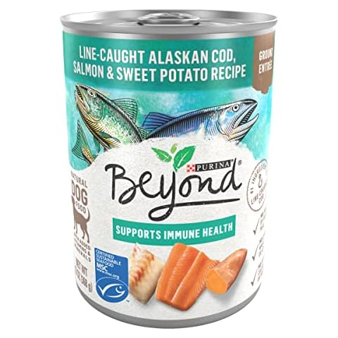 Purina Beyond Cod, Salmon and Sweet Potato Natural Ground Grain Free Wet Dog Food Pate - (Pack of 12) 13 oz. Cans. Cover
