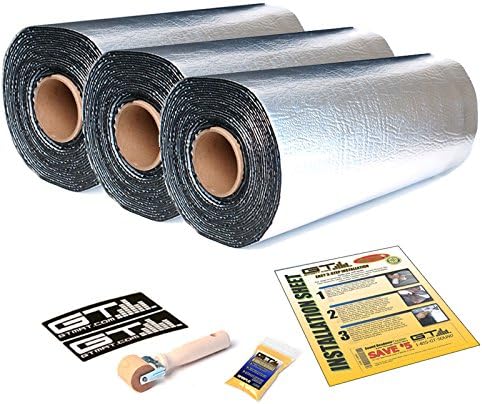 125 sqft 18" Wide GTmat Ultra 80mil Thick Self-Adhesive Automotive Sound Deadening Road Noise Stopper Engine Heat Insulator - Includes: Roller, Degreaser and Instructions