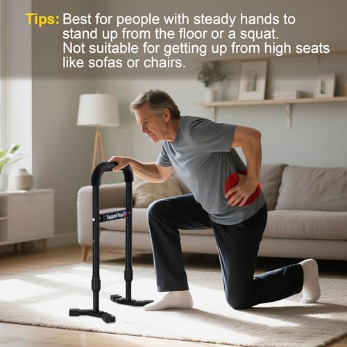 Stand Assist Aid Plus, 20-26.8" Adjustable Steel Standing Aid for Seniors & Elderly, Lift Assist Device to Get Up from Floor, Kneeling, or Low Seats, Black - Image 7