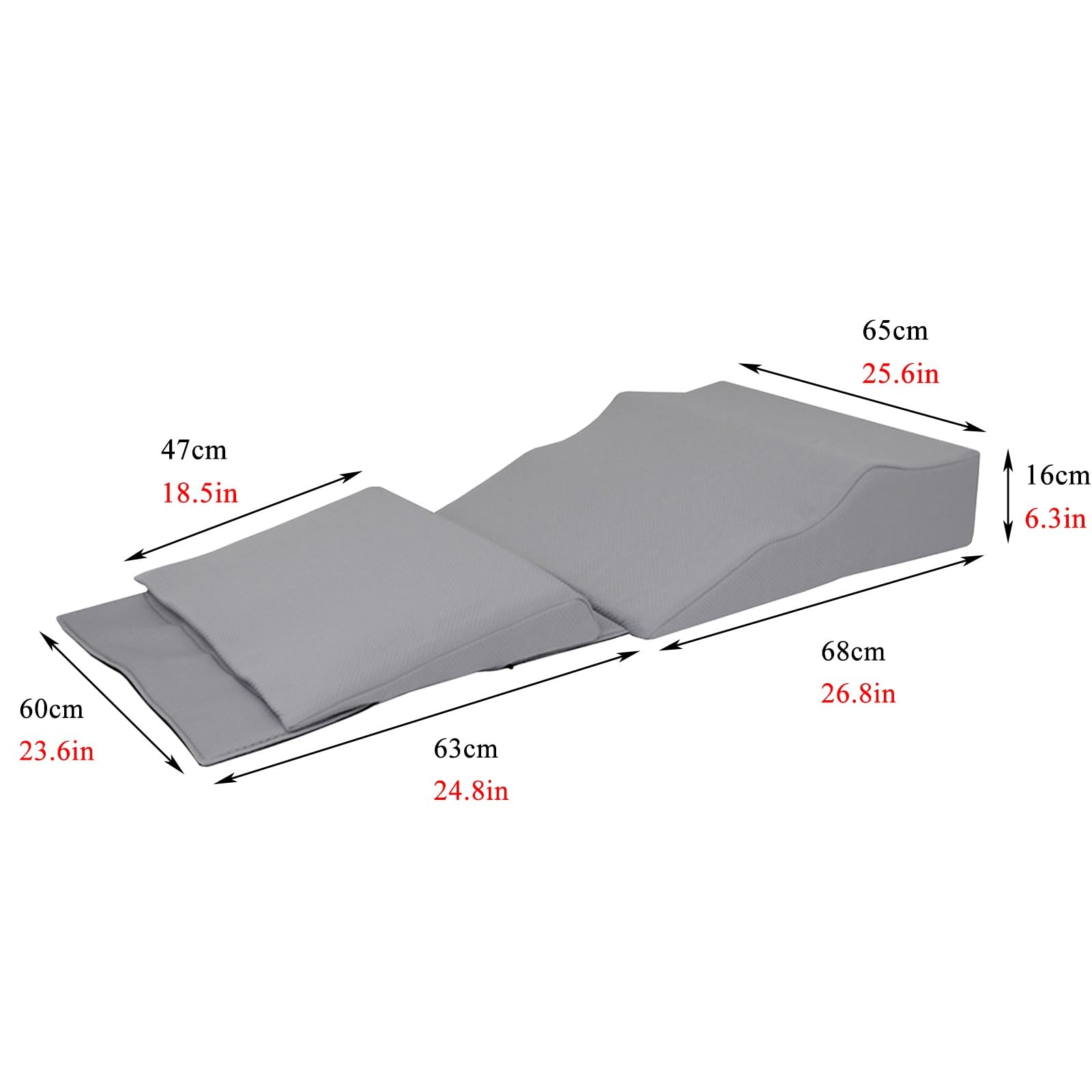 ERRULAN Bed Wedge Pilloow with Double Layers of Comfort Foam, Sleeping Wedge Pillow for Postoperative Recovery, Bed Rest Pillow for Dormitory and Home(Large)