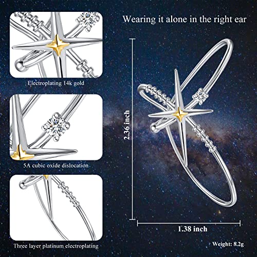 Nuokun Silver Ear Cuff For Women Non Piercing, Birthday Gifts Cube Zirconia Earrings For Womens Wives, Grandmothers, Daughters, Moms, Girls On Mothers Day, Thanksgiving Christmas #TOP4