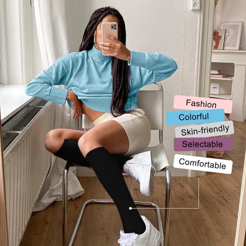 Image of Iseasoo 4 Pairs Compression Socks for Women Circulation-Best Support for Nurses,Running,Athletic,Travel