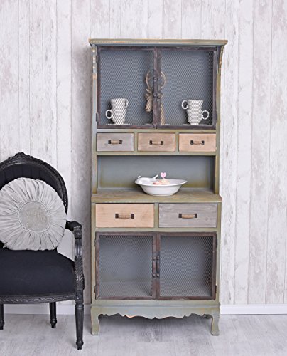 Preisvergleich Produktbild Buffetschrank Küchenvitrine Landhaus Küchenbuffet Vitrine Holzschrank Palazzo Exklusiv