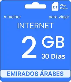 Chip Internacional Dubai - 2GB - 30 Dias - simfinity