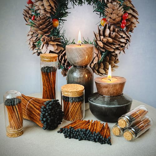 434 brown stick black tip espresso matches 100 count  striking stickers  decorative unique amp fun for your home gifts accessories amp events  premium long wood safety matches by thankful greetings