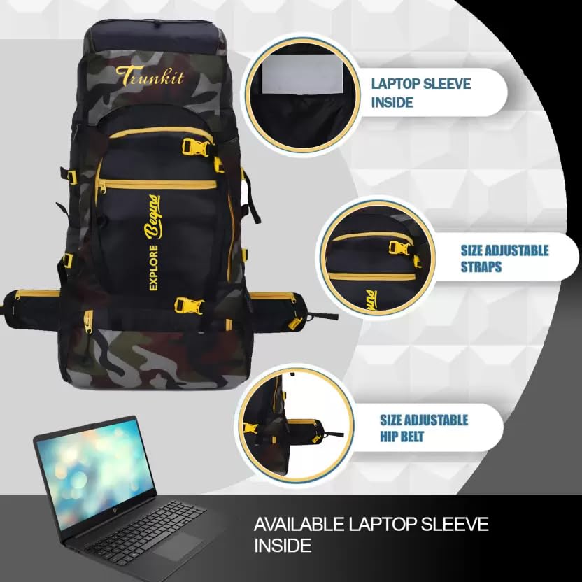 Trunkit Store Waterproof Trekking Backpack (Army) - Image 4