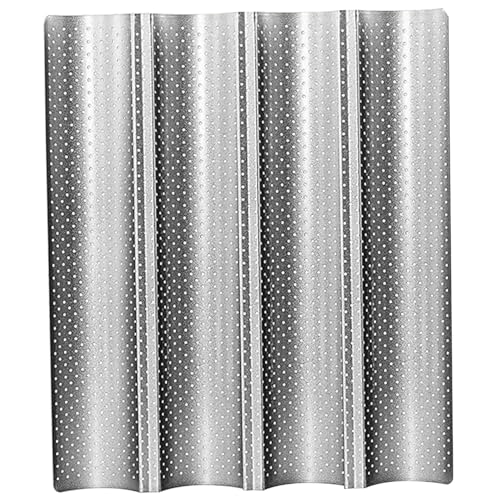 Baking Tray for 4 Baguettes Carbon Steel Nonstick French Bread Baking Pan with Air Vent Easy to Clean Pan for ..