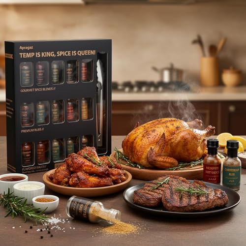 Image of Grill Seasoning Set-15 Pack Unique Spices and Seasonings Sets for Men, All-Purpose BBQ Grilling Spices and Rubs Set, Birthday for Him, Gift Set for Men, Dad, Father's Day