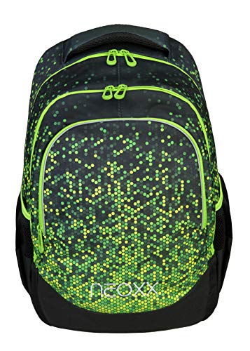 Neoxx Schulrucksack ACTIVE Pro Petrol – Aus Recycelten PET-Flaschen, 30 Liter, 3 Fächer + Geheimfach, Gepolsterte Träger