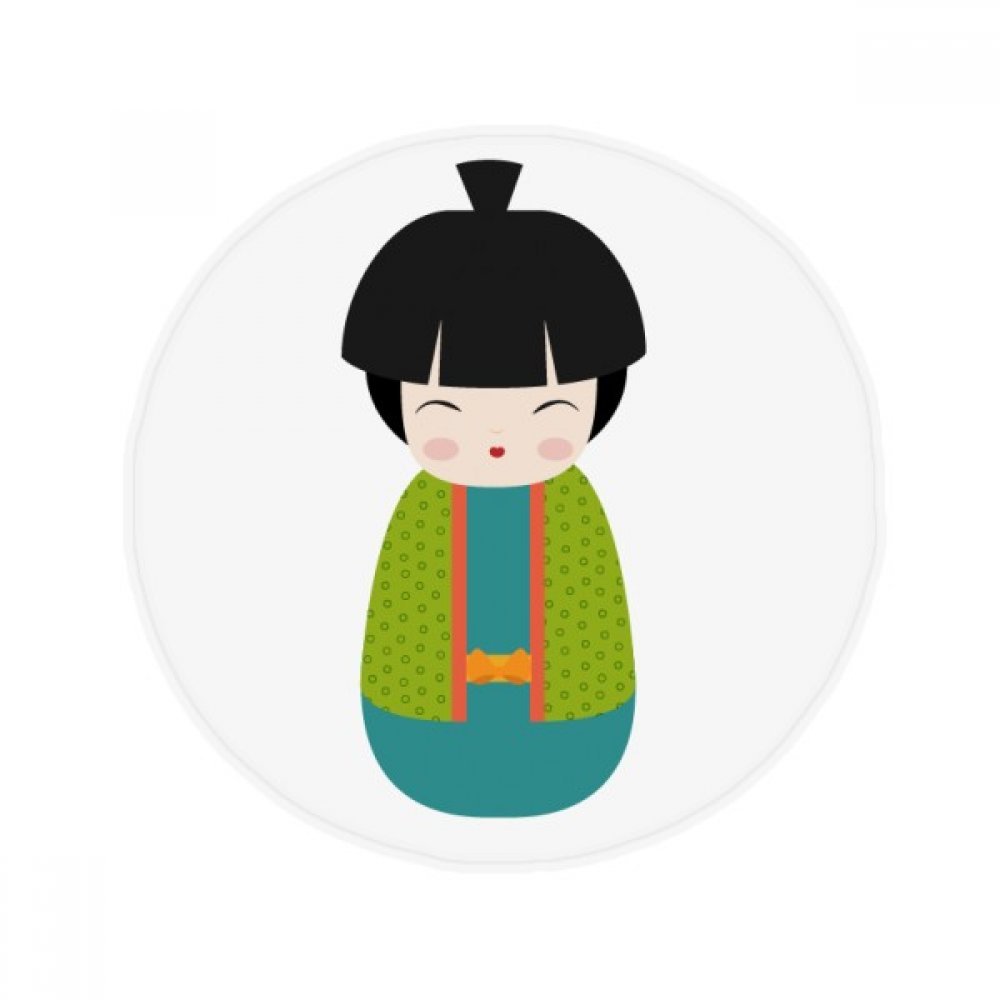 Tapis de sol vert kimono doll japon rond 80cm, idée cadeau originale