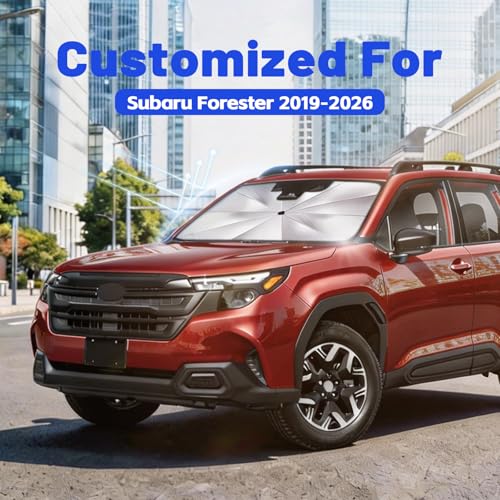 Image of Car Windshield Sun Shade for Subaru Forester 2019-2026 -[Reflective Coated Fabric] Sunshade Umbrella for Front Window, Car Shades Sun Visor Keep Car Cool and Protects Interior, 1:1 Exact Fit