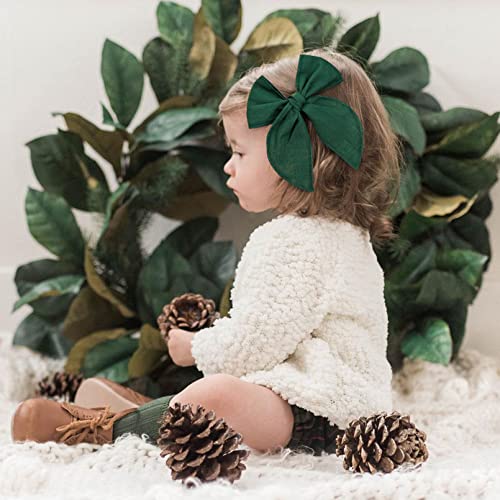 Deeka 8 Pcs Large Fable Hair Bow Cotton Linen Hair Bow For Toddlers Girls Handmade Neutral Bow Hair Accessories For Little Girls Kids -Z #TOP2