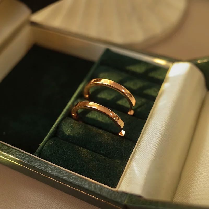 14K Gold Hoop Earrings for Women Trendy Gold Earrings for Women Polished Classic Dainty Womens Earring 2.0 Tube - Image 5