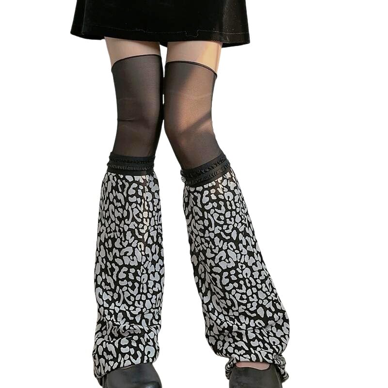 Image of YELAIVP Kawaii Leg Warmers Y2K Knit Lace up Leg Warmers Cute Japanese Harajuku Lolita Leg Warmer for Women Girls