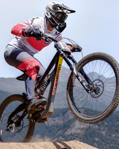Image of OutdoorMaster Full Face Mountain Bike Helmet, Lightweight for BMX /DH | PC + EPP, 27 vents, Removable liner, 2 D-rings, Goggle strap channel, Pivoting visor, Fits 57-62cm, For downhill /BMX /MTB