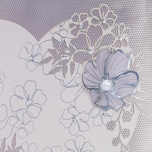 Image of Papyrus 8.5 inch Medium Wedding Gift Bag (Floral Lace Heart) for Valentines, Weddings, Bridal Showers, Engagement, Anniversaries and All Occasions (1 Bag)