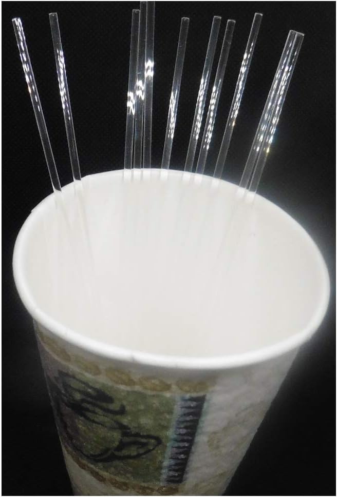 30pcs 6(150mm) x 1/16(2mm) acrylic Rods, Round, Transparent Clear, Standard Tolerance for