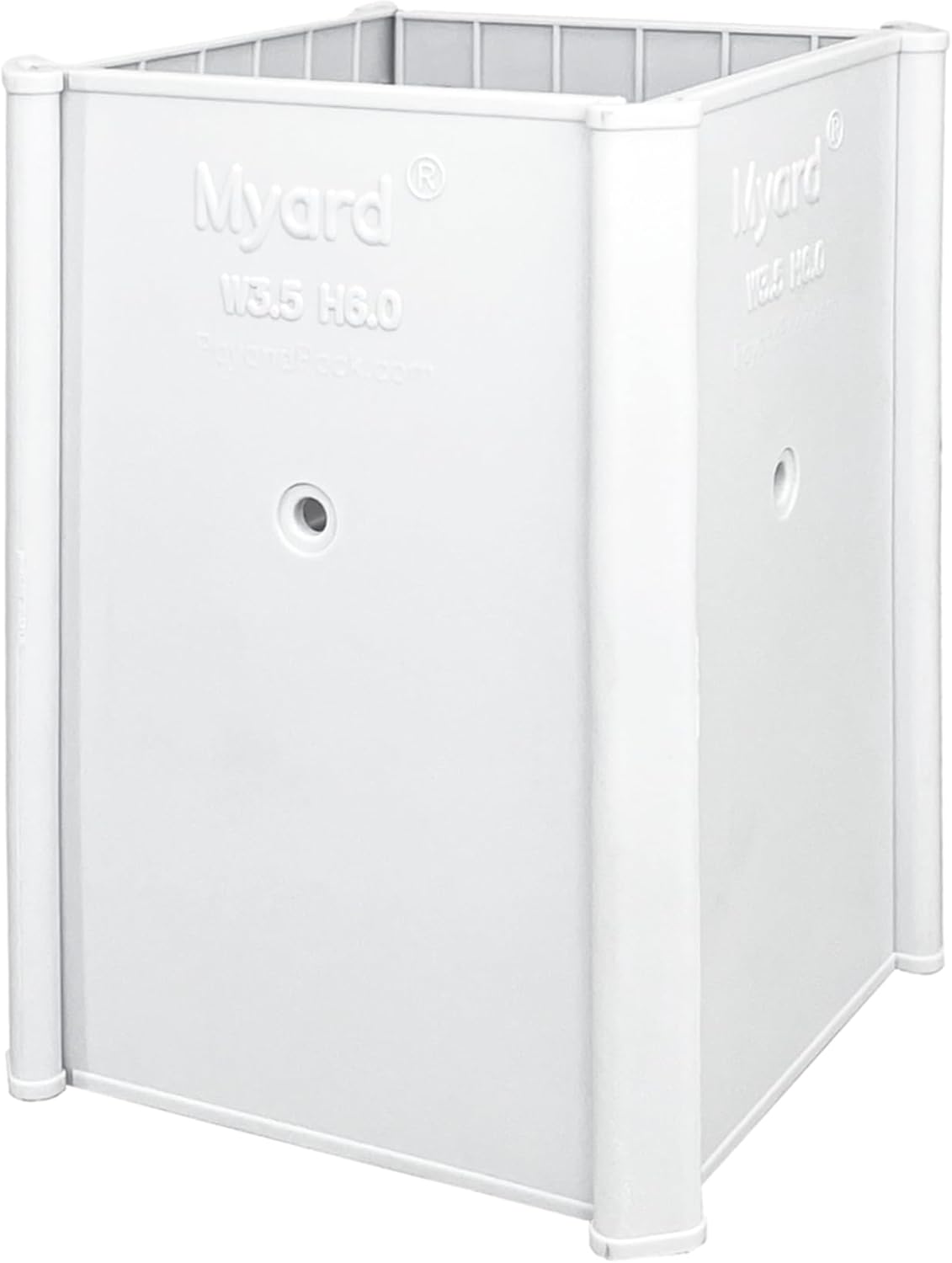 Myard PS446-W 4x4x6 Inches Post Protector with Screws, Inner Size 3.5"x3.5", Protect Mailbox, Deck & Fence Posts from Damage to Lawn Maintenance Equipment, Fit Wood & Metal Posts (4-Pack, White)