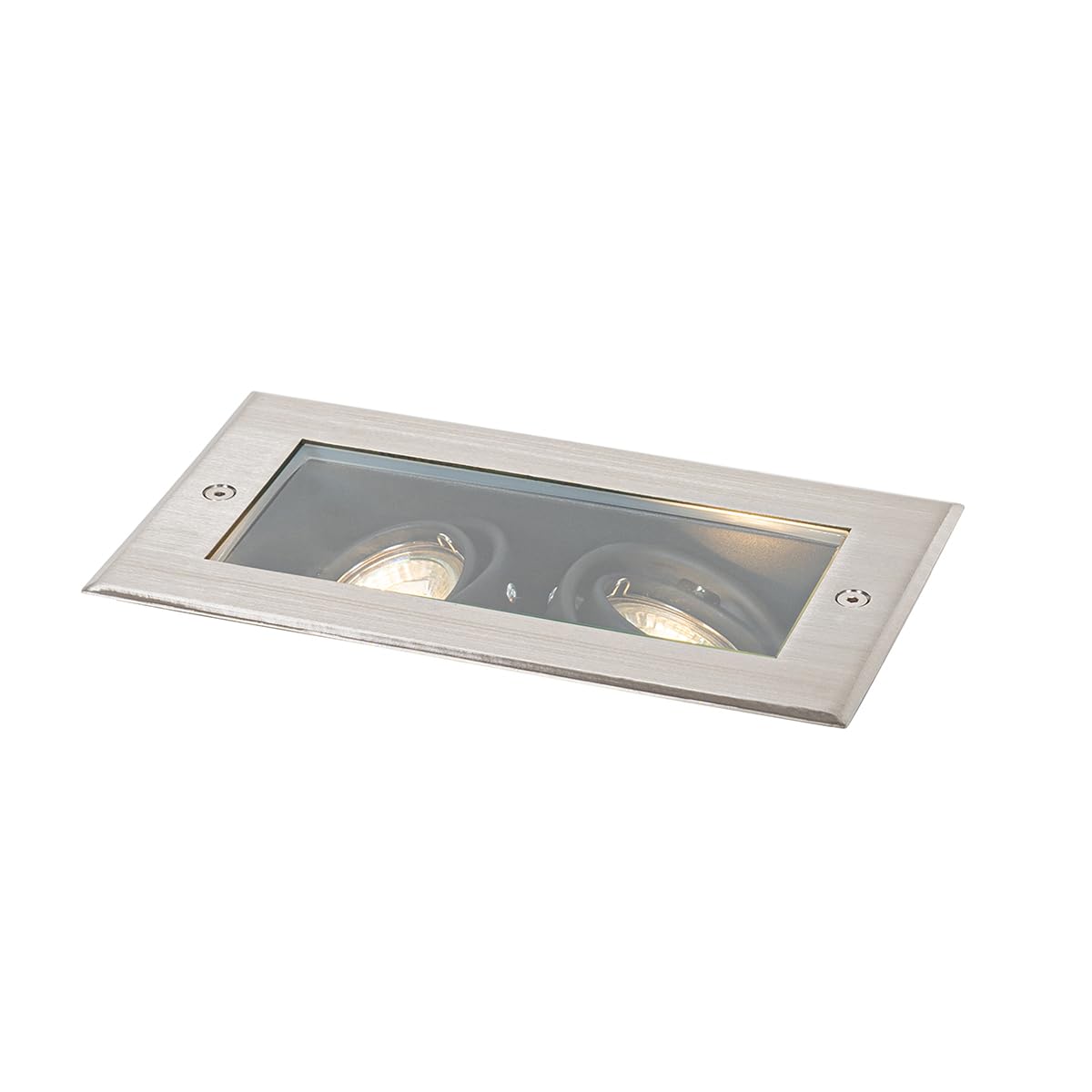 Qazqa Grey - Outdoor Modern Ground Spot I Ground Lightlight Steel I Nickel Matt I Satin 2-Light Adjustable Ip65 - Oneon Garden - Modern - Suitable For Led Gu10 | 2 Way Light - Polyester Outdoor Spotway