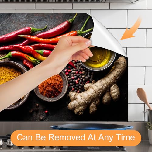 Image of Chili Spice Kitchen Backsplash Peel and Stick, 35.4x23.6 in