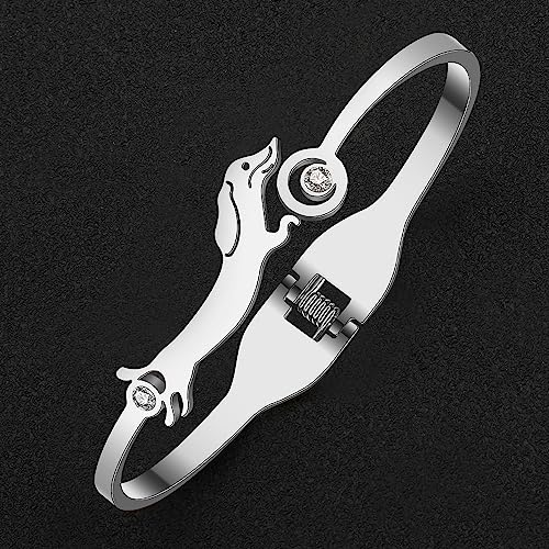 DUOWEI Dachshund Dog Jewelry Gifts for Women Cute Dachshund Bracelet Cuff Bangle 18k Real Gold Plated Stainless Steel Dachshunds Charms for Dog Mom4