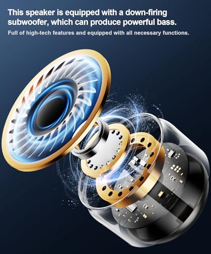Image of Mini Portable Bluetooth Speaker, TWS Pairing Bass LED Lights, Rechargeable