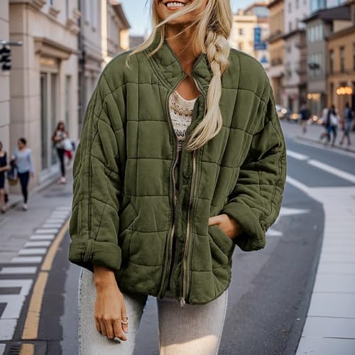 Chic Army Green Quilted Jacket for Women – Lightweight, Cozy, and Perfect for Any Occasion! - Image 6