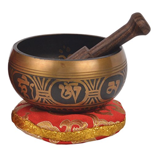 Bermoni Om Mani Padme Cuenco Tibetano símbolo - SING1047-XS