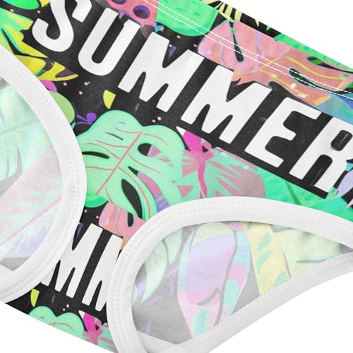 Cotton Girls Underwear Toddlers Colorful Summer Leaves Black Little Girl Panties Cartoon Briefs Underpants 2t4