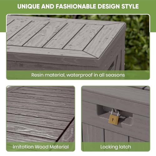 Patiowell120gallonlargedeckboxoutdoorlockablestorageboxforgardeningtoolswaterproofdeckboxforpatiofurniturebrown Urban Country Home Decor Patiowell 120 gallon large deck box outdoor lockable storage box for gardening tools waterproof deck box for patio furniture brown urban country home decor