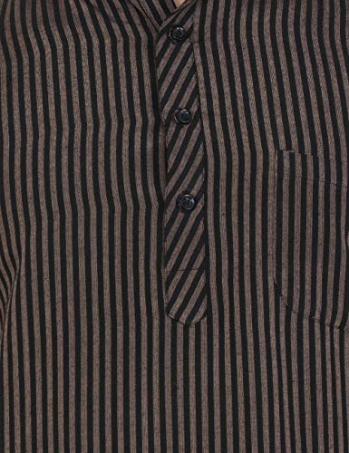 Image of LATEST CHIKAN Men's Cotton Blend Regular Striped Kurta