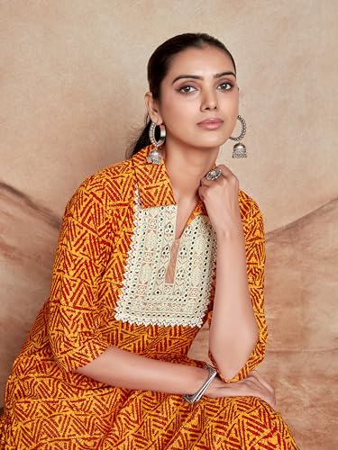 Image of EthnicJunction Women's Cotton Blend Embroidered Salwar Suit Set