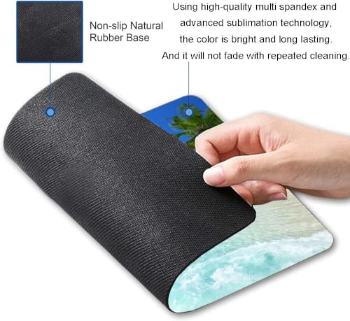 Image of Premium-Textured Mouse Pad, Non-Slip Rubber Base Mousepad for Laptop, Computer & PC, 9.5x7.9 in - Enhanced Precision, Ergonomic Comfort, Ideal for Gaming & Office (Hawaii Beach)