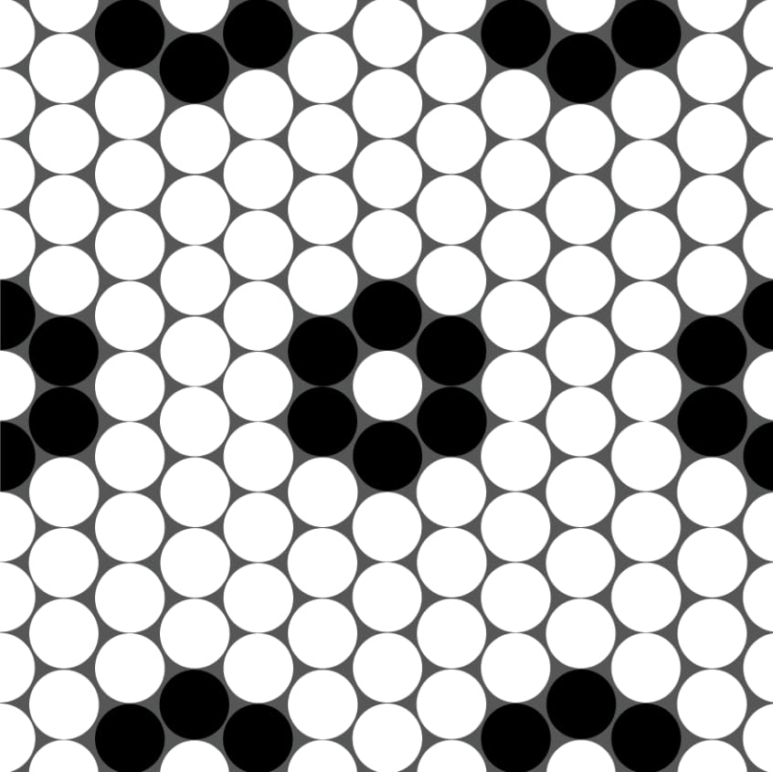 Celestdeco 12Pcs Leather Effect Tile Stickers Black White Polkadots 30x30cm