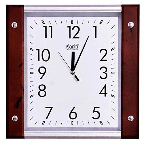 Buy Ajanta Quartz Wall Clock with Square Dail Shape (Red) Online at Low
