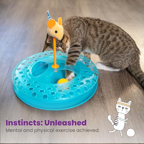 Image of Catstages Cheese Chase Interactive Cat Track Toy with Balls and Catnip Toy, Multicolored