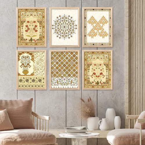 Image of kotart Premium Digital Madhubani Art Paintings with Frame for Home Decor - Framed Painting for Living Room Bedroom Office Room Decor - Painting for Wall Decoration - Pack of 6 (13x17, E)